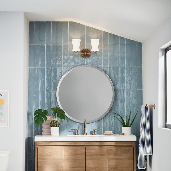 Two Light Bath from the Brianne Collection in Brushed Natural Brass Finish by Kichler