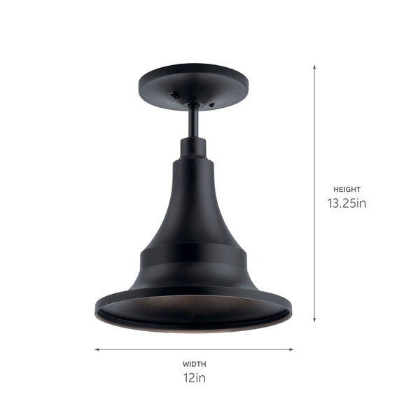 One Light Outdoor Pendant from the Hampshire Collection in Textured Black Finish by Kichler