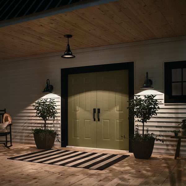 One Light Outdoor Pendant from the Hampshire Collection in Textured Black Finish by Kichler