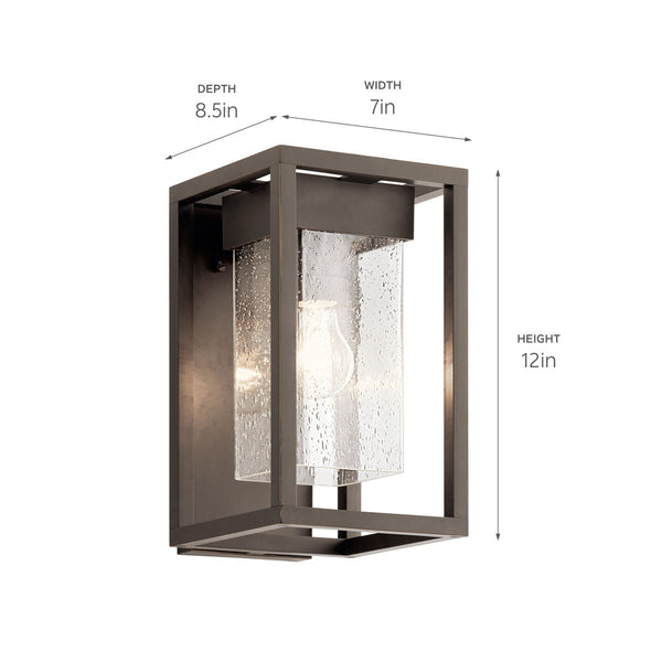 One Light Outdoor Wall Mount from the Mercer Collection in Olde Bronze Finish by Kichler