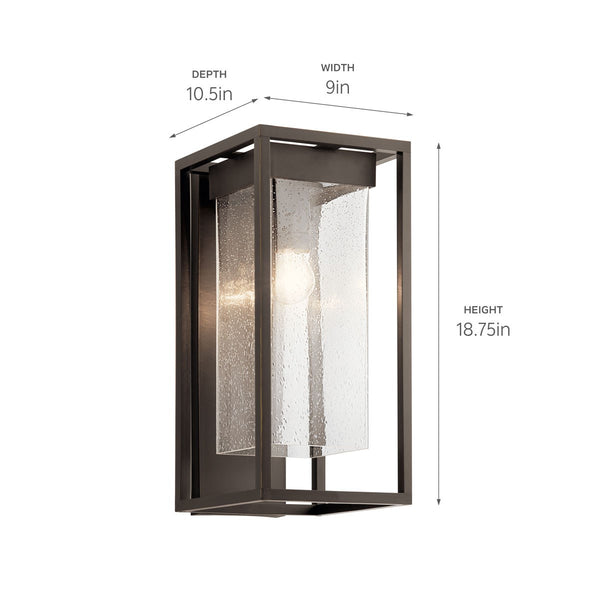 One Light Outdoor Wall Mount from the Mercer Collection in Olde Bronze Finish by Kichler