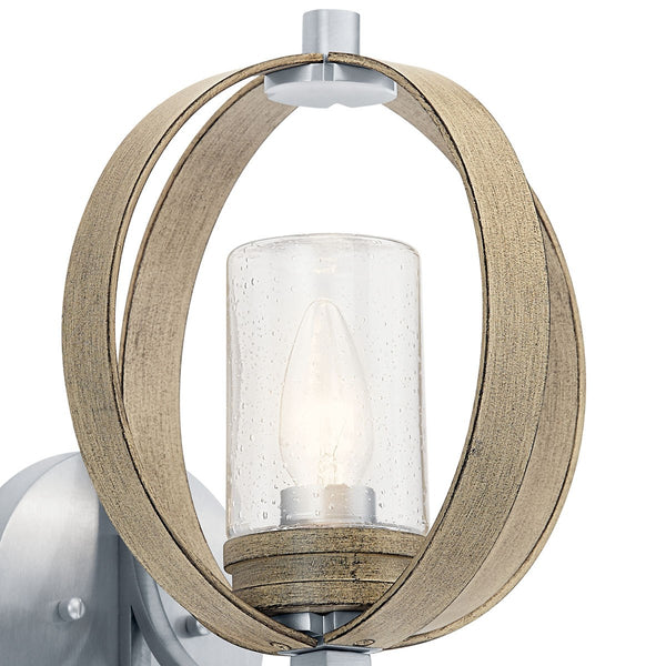 One Light Outdoor Wall Mount from the Grand Bank Collection in Distressed Antique Gray Finish by Kichler