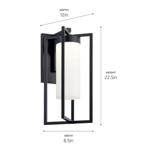 LED Outdoor Wall Mount from the Drega Collection in Black Finish by Kichler