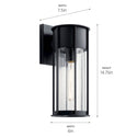 One Light Outdoor Wall Mount from the Camillo Collection in Textured Black Finish by Kichler