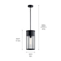 One Light Outdoor Pendant from the Camillo Collection in Textured Black Finish by Kichler