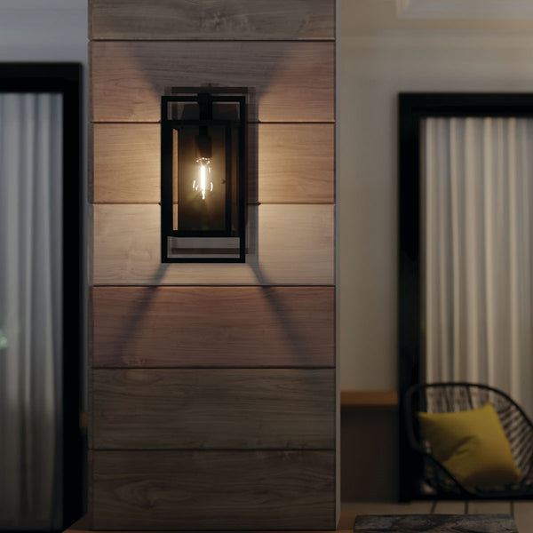 One Light Outdoor Wall Mount from the Goson Collection in Black Finish by Kichler