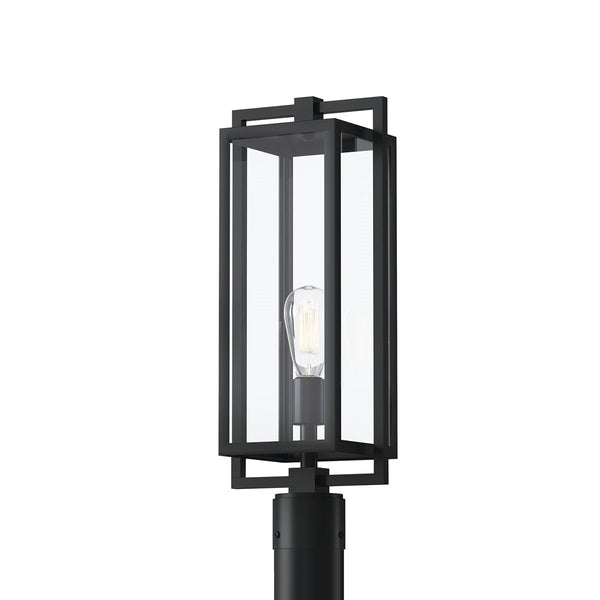 One Light Outdoor Post Mount from the Goson Collection in Black Finish by Kichler
