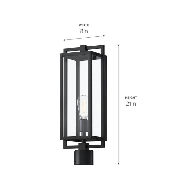 One Light Outdoor Post Mount from the Goson Collection in Black Finish by Kichler