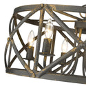 Six Light Chandelier from the Alcott Collection in Antique Black Iron Finish by Golden