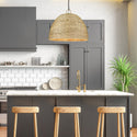 Eight Light Pendant from the Rue Collection in Matte Black Finish by Golden