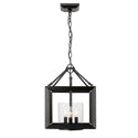 Three Light Chandelier from the Smyth BLK Collection in Matte Black Finish by Golden