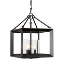 Three Light Chandelier from the Smyth BLK Collection in Matte Black Finish by Golden