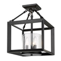 Three Light Chandelier from the Smyth BLK Collection in Matte Black Finish by Golden