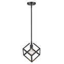 One Light Mini Pendant from the Cassio BLK Collection in Matte Black Finish by Golden