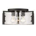 Three Light Flush Mount from the Aenon Collection in Matte Black Finish by Golden