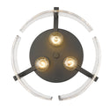 Three Light Flush Mount from the Aenon Collection in Matte Black Finish by Golden
