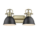 Two Light Bath Vanity from the Duncan AB Collection in Aged Brass Finish by Golden