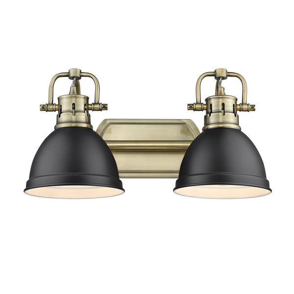 Two Light Bath Vanity from the Duncan AB Collection in Aged Brass Finish by Golden