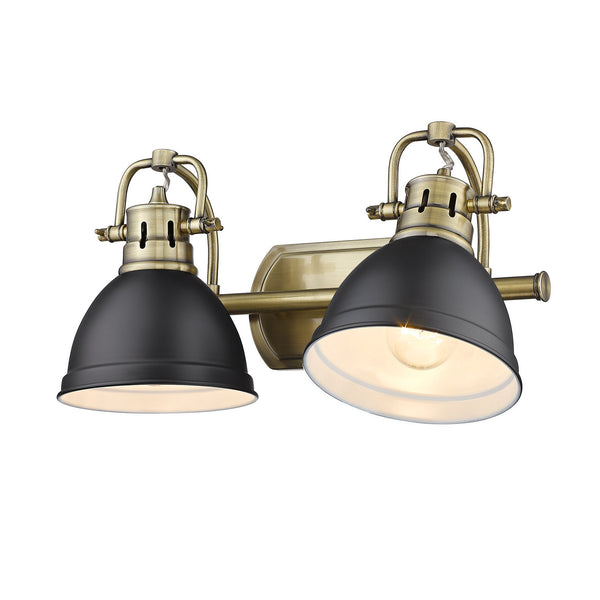 Two Light Bath Vanity from the Duncan AB Collection in Aged Brass Finish by Golden