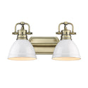 Two Light Bath Vanity from the Duncan AB Collection in Aged Brass Finish by Golden