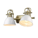 Two Light Bath Vanity from the Duncan AB Collection in Aged Brass Finish by Golden