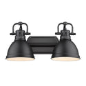 Two Light Bath Vanity from the Duncan BLK Collection in Matte Black Finish by Golden