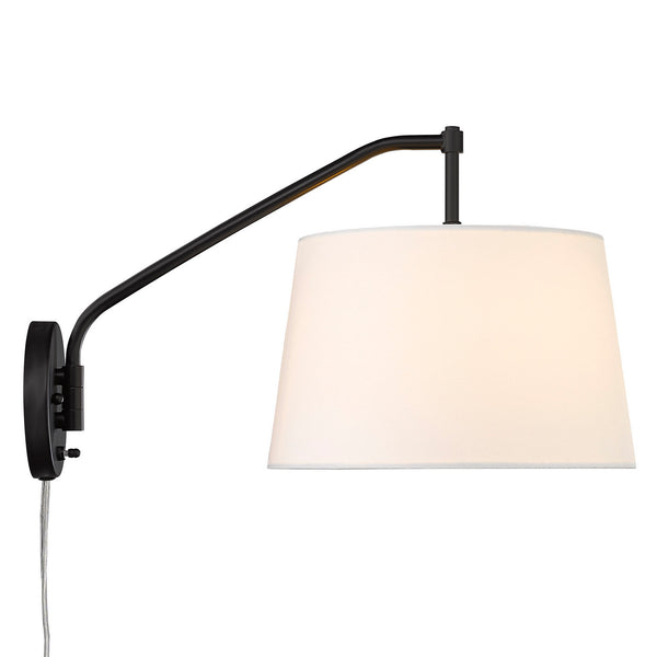 One Light Wall Sconce from the Ryleigh Collection in Matte Black Finish by Golden