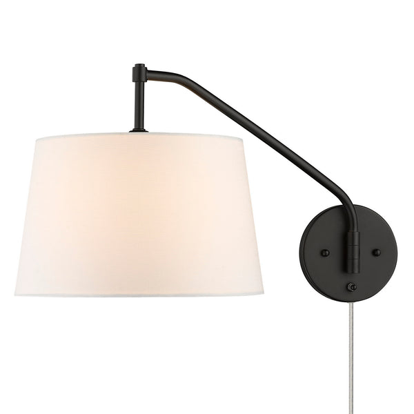 One Light Wall Sconce from the Ryleigh Collection in Matte Black Finish by Golden