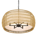 Six Light Chandelier from the Everly Collection in Matte Black Finish by Golden