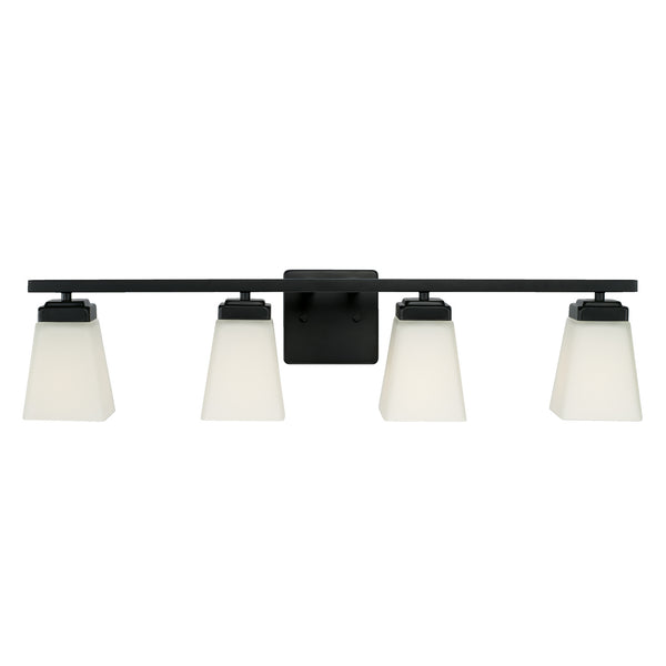 Four Light Vanity from the Baxley Collection in Matte Black Finish by Capital Lighting