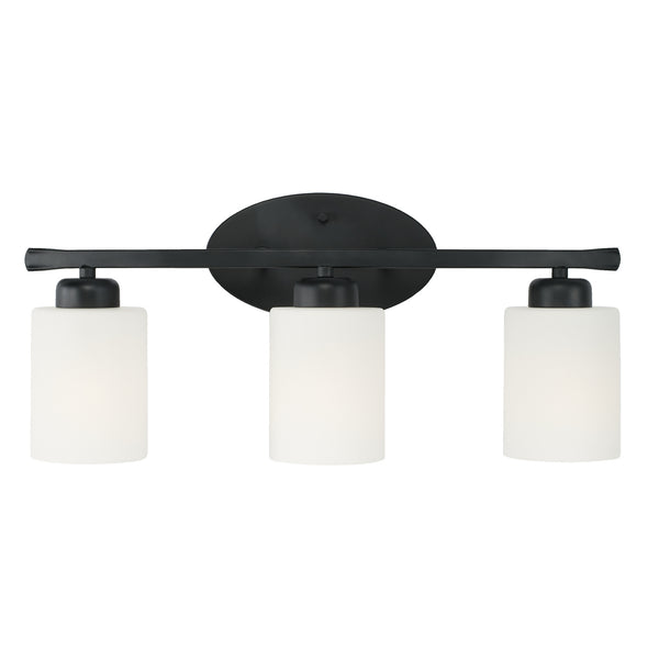 Three Light Vanity from the Dixon Collection in Matte Black Finish by Capital Lighting