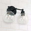 Two Light Vanity from the Mid Century Collection in Matte Black Finish by Capital Lighting
