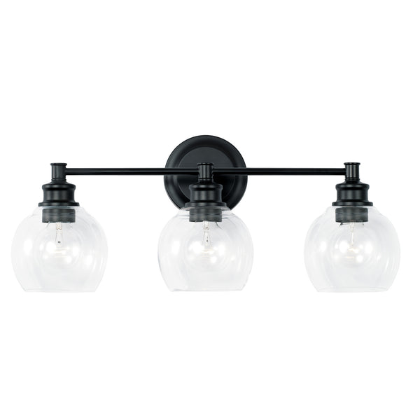Three Light Vanity from the Mid Century Collection in Matte Black Finish by Capital Lighting