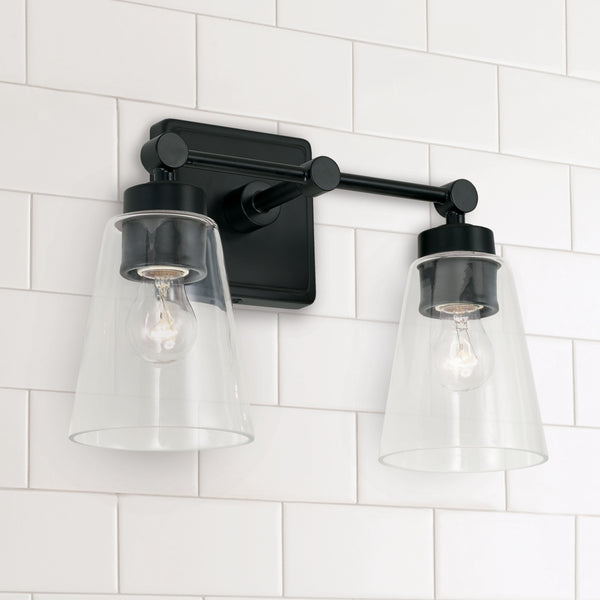 Two Light Vanity from the Rory Collection in Matte Black Finish by Capital Lighting