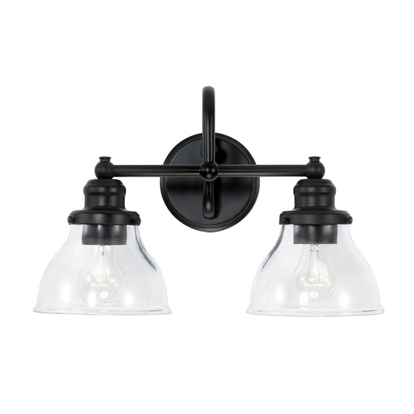Two Light Vanity from the Baxter Collection in Matte Black Finish by Capital Lighting