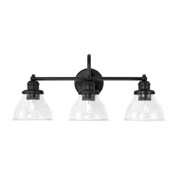 Three Light Vanity from the Baxter Collection in Matte Black Finish by Capital Lighting