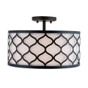 Three Light Semi-Flush Mount from the Felicia Collection in Matte Black Finish by Austin Allen