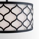 Three Light Semi-Flush Mount from the Felicia Collection in Matte Black Finish by Austin Allen