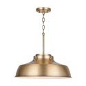 One Light Pendant from the Oakwood Collection in Aged Brass Finish by Austin Allen