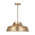 One Light Pendant from the Oakwood Collection in Aged Brass Finish by Austin Allen