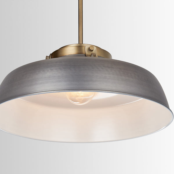 One Light Pendant from the Oakwood Collection in Antique Nickel Finish by Austin Allen