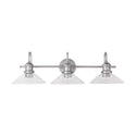 Three Light Vanity from the Zephir Collection in Brushed Nickel Painted Finish by Austin Allen