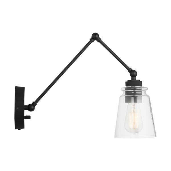 One Light Wall Sconce from the Profile Collection in Matte Black Finish by Austin Allen
