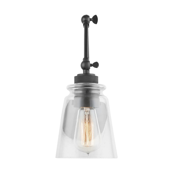 One Light Wall Sconce from the Profile Collection in Matte Black Finish by Austin Allen