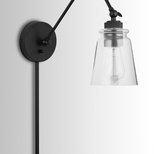 One Light Wall Sconce from the Profile Collection in Matte Black Finish by Austin Allen