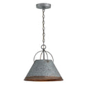 One Light Pendant from the Alvin Collection in Antique Galvanized Finish by Austin Allen