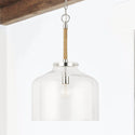 One Light Pendant from the Corde Collection in Polished Nickel Finish by Austin Allen