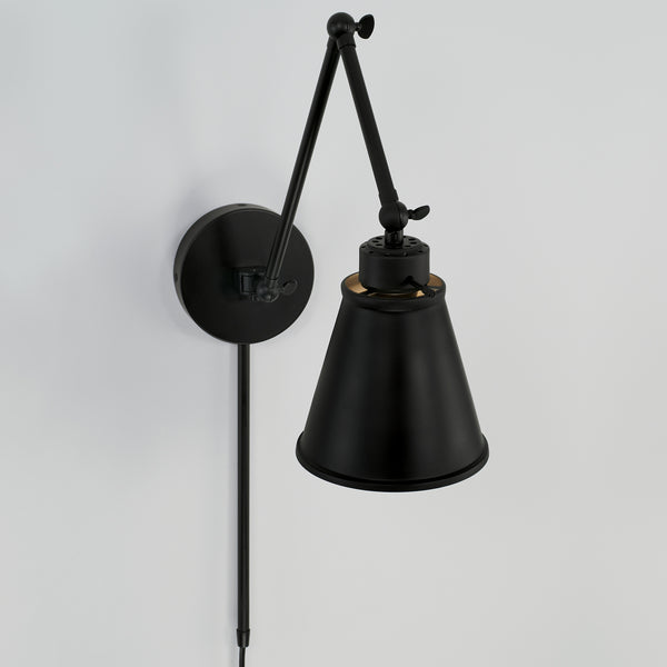 One Light Wall Sconce in Matte Black Finish by Austin Allen
