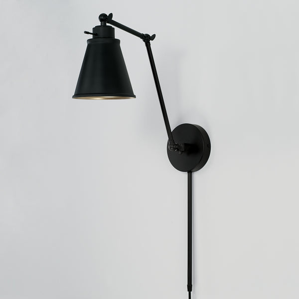 One Light Wall Sconce in Matte Black Finish by Austin Allen