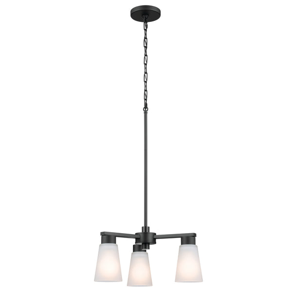 Three Light Chandelier from the Stamos Collection in Black Finish by Kichler